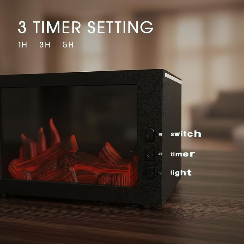 Flame diffuser timer settings: 1, 3 or 5 hours