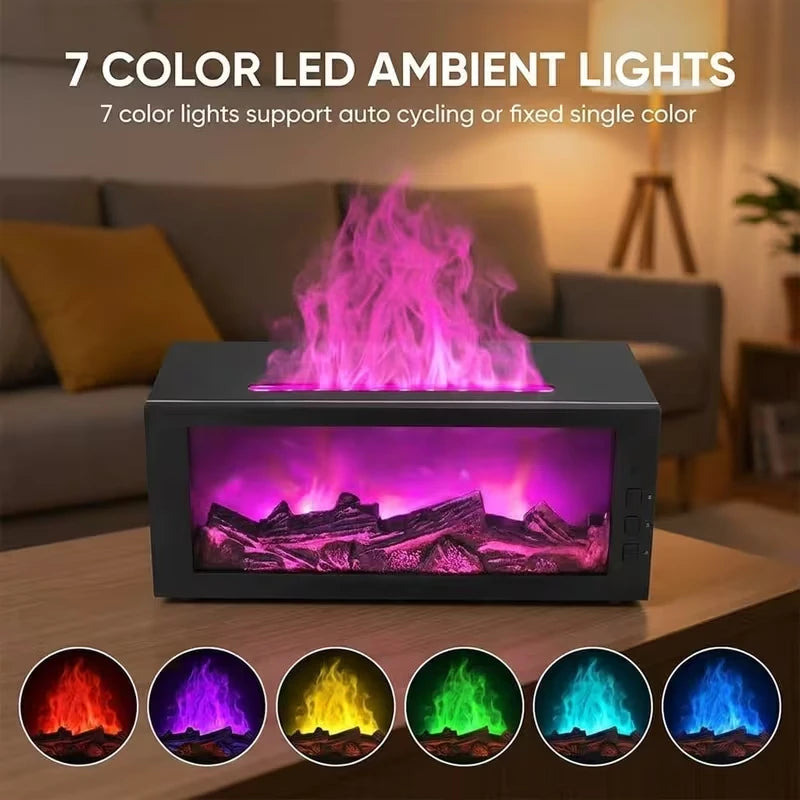 Flame diffuser in 7 LED light colors
